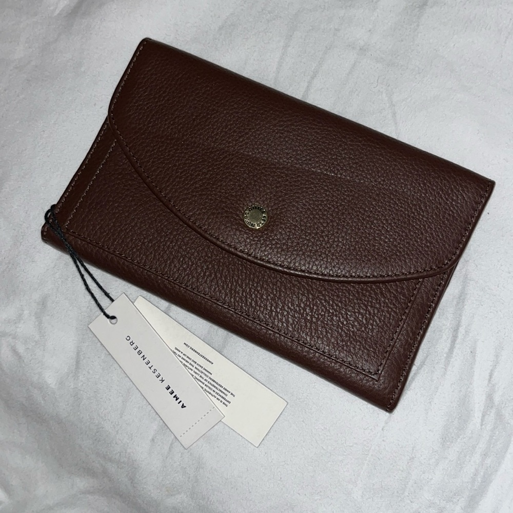 Aimee Kestenberg Terni Leather Flap Wallet - brown